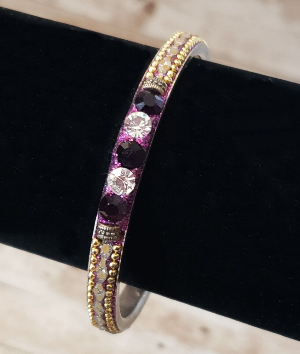 Vintage Bracelet / Bangle - Stunning Bangle Purple Tones 7.25"